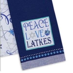 Hanukkah embroidered dishtowel
